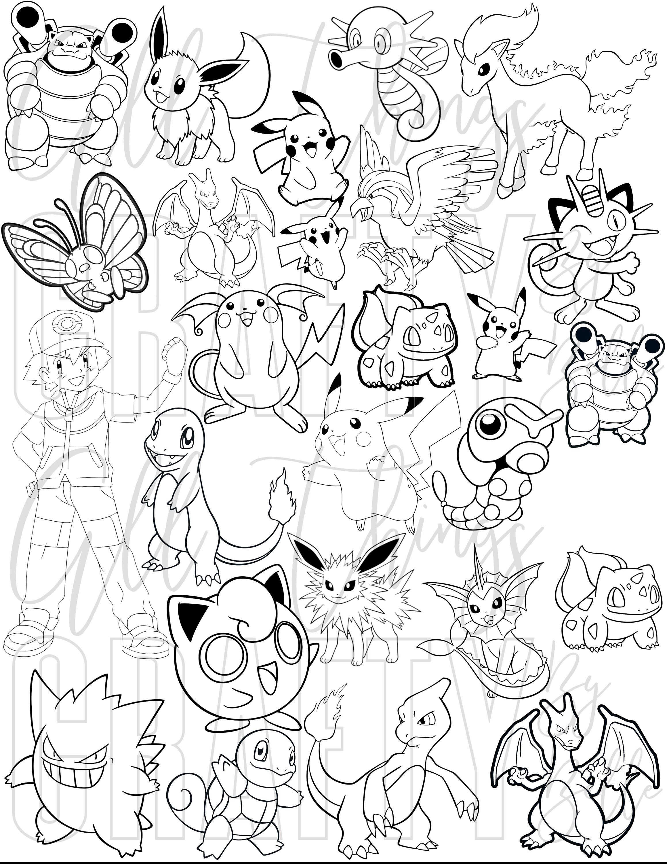 Pokemon coloring sheets digital pdf coloring pages