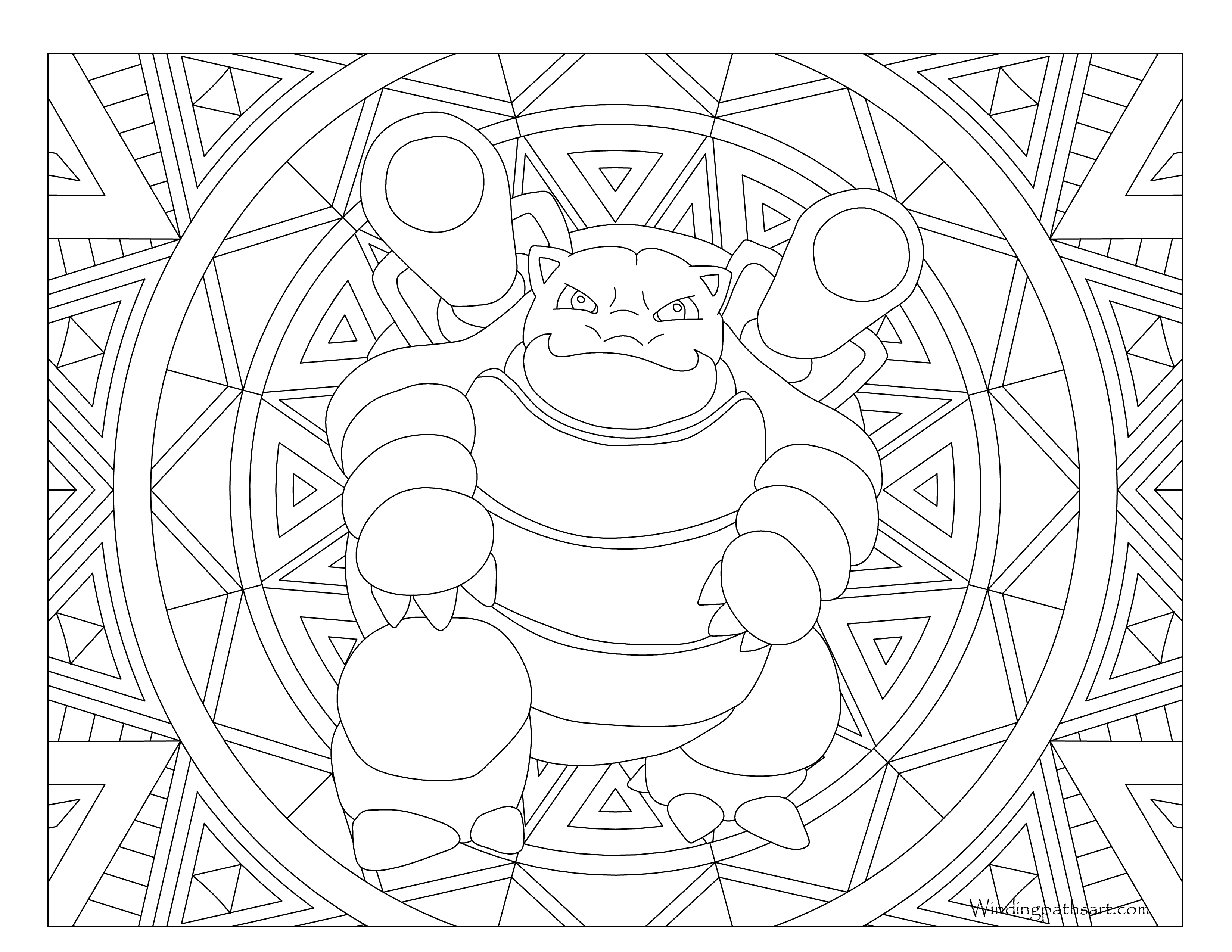 Blastoise pokemon coloring page