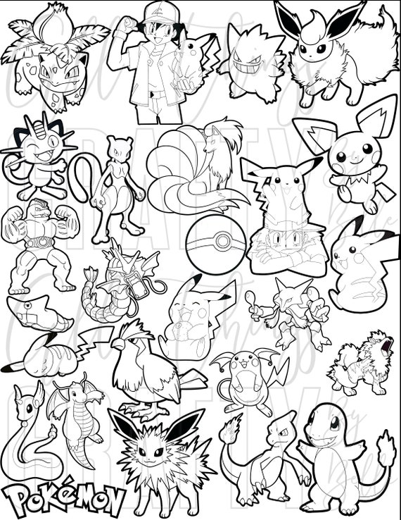 Pokemon coloring sheets digital pdf coloring pages