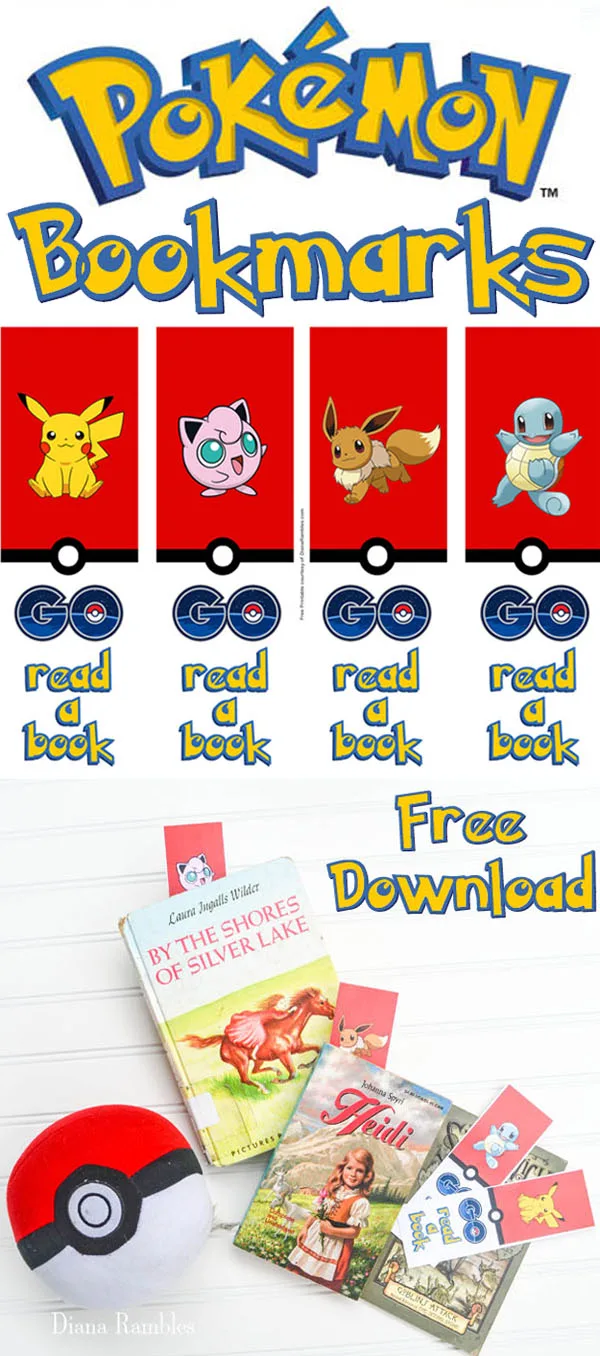 Pokemon bookmarks printable free download