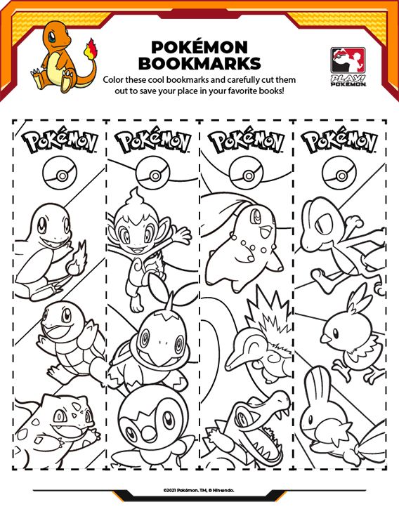 Craft a pokãmon bookmark with charmander and friends pokemon bookmark pokemon craft pokemon