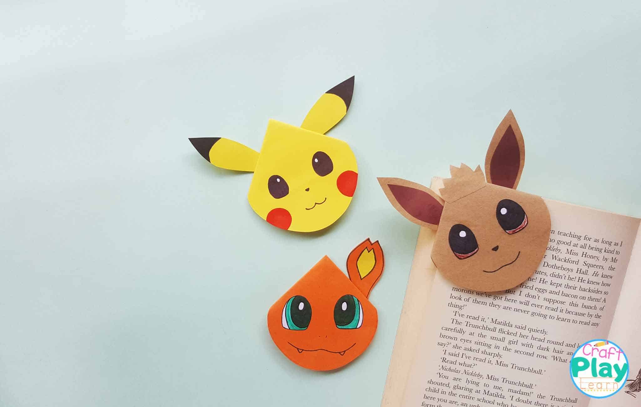 Pokemon bookmark craft for kids