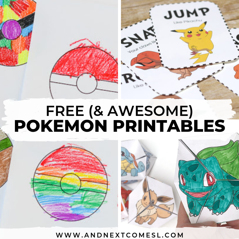 Free pokemon printables for kids and next es l