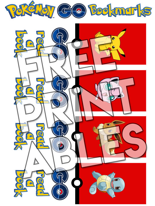 Pokemon bookmarks printable free download