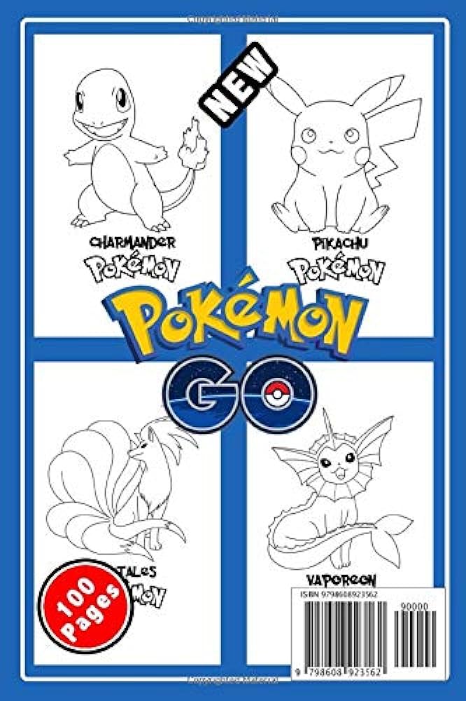 Pokemon coloring book pages learn how to draw pokemon with coloring pages cute gift for kids for girls for teens and adults who love characters pikachu pichu richu