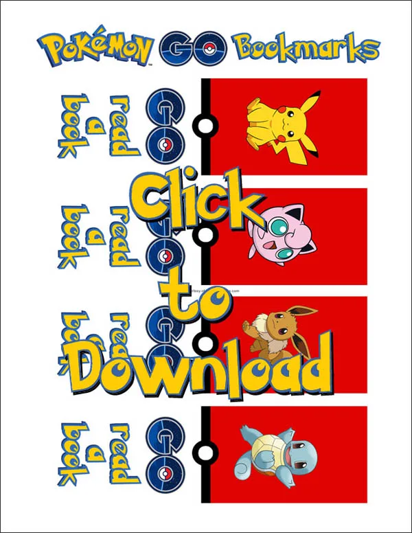 Pokemon bookmarks printable free download