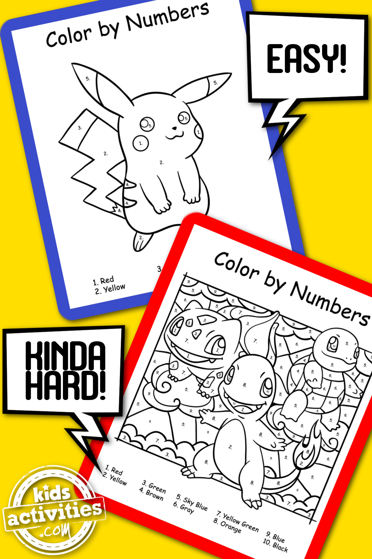 Free pokãmon color by numbers printables kids activities blog