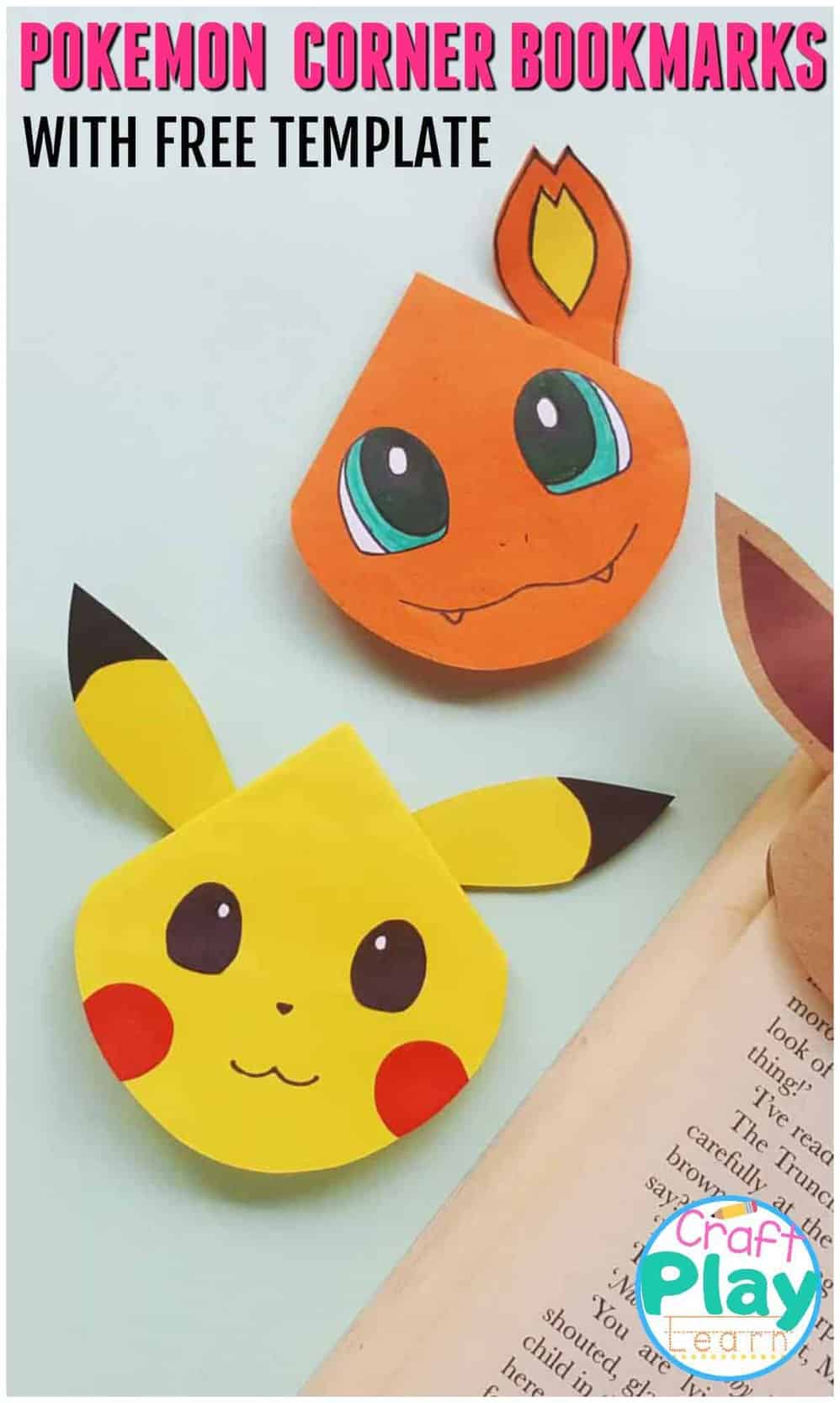 Pokemon bookmark craft for kids