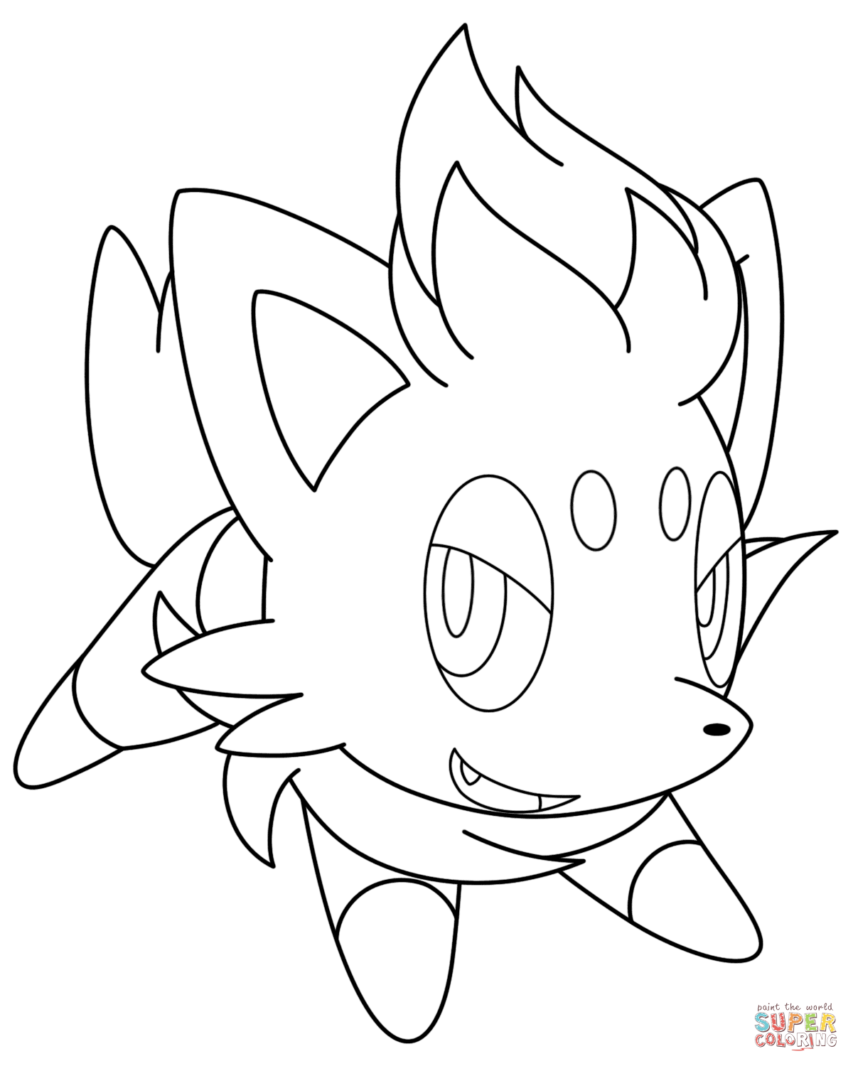 Zorua pokemon coloring page free printable coloring pages