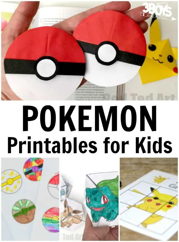 Pokemon printables for kids