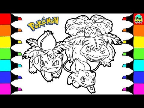 Pokeon coloring pages bulbasaur evolution colouring book fun for kids