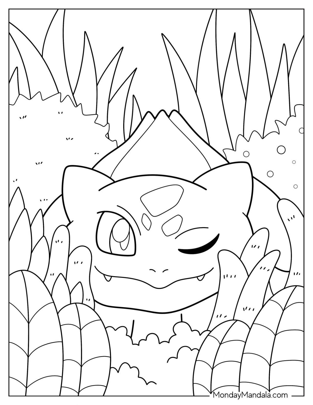 Bulbasaur coloring pages free pdf printables