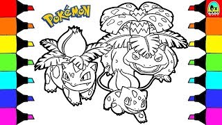 Pokeon coloring pages bulbasaur evolution colouring book fun for kids