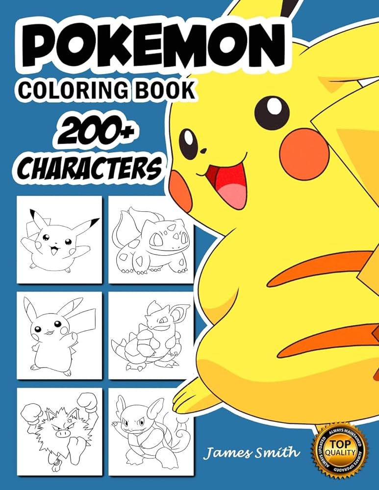 Pokemon coloring book coloring book for kids pokemon characters pikachu dragonite charmander eevee squirtle bulbasaur coloring pages pokemon coloring pages pokemon characters unofficial publication james smith books