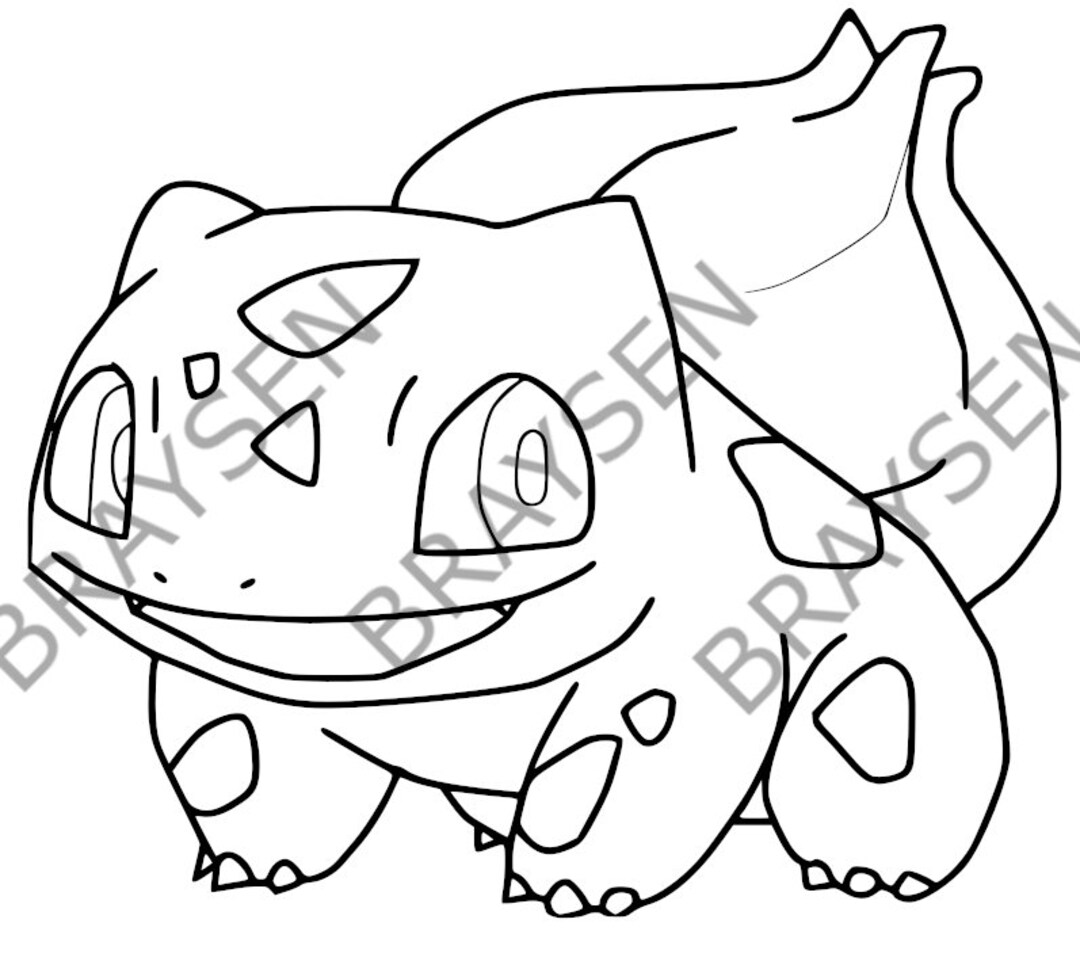 Bulbasaur outline svg png instant download