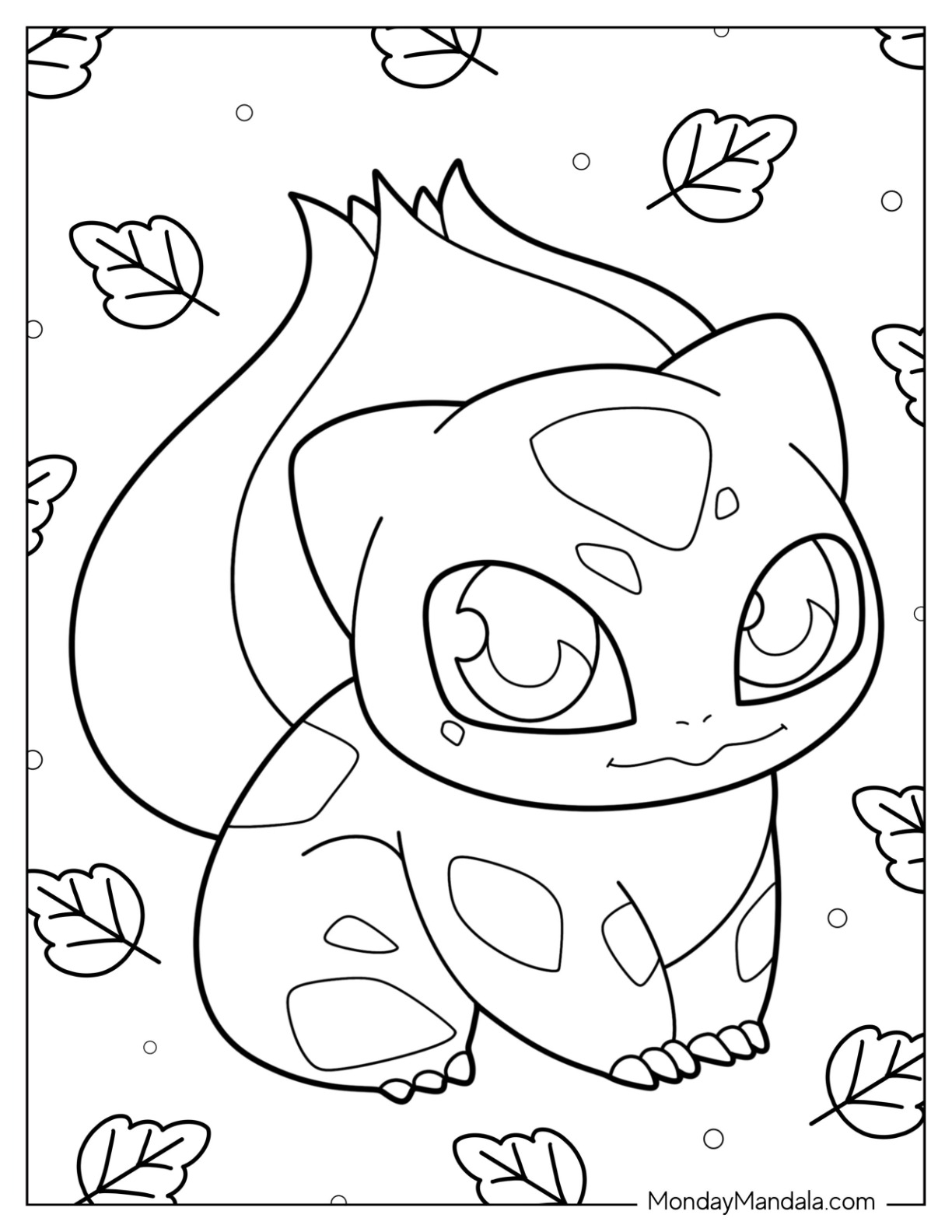 Bulbasaur coloring pages free pdf printables