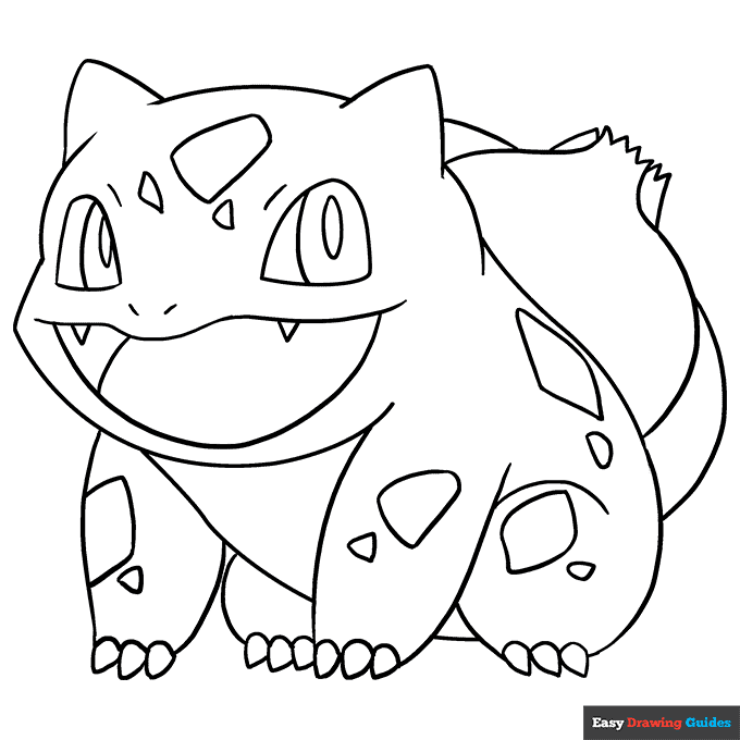 Bulbasaur coloring page easy drawing guides