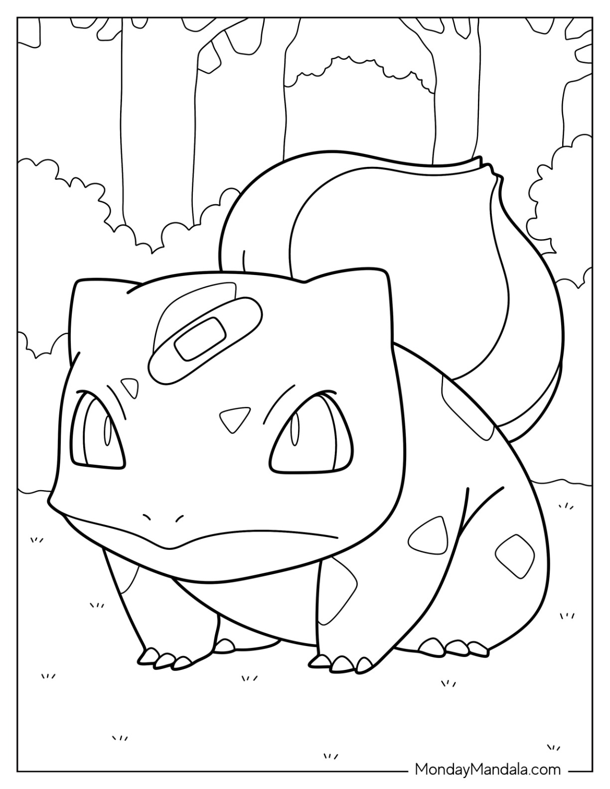 Bulbasaur coloring pages free pdf printables