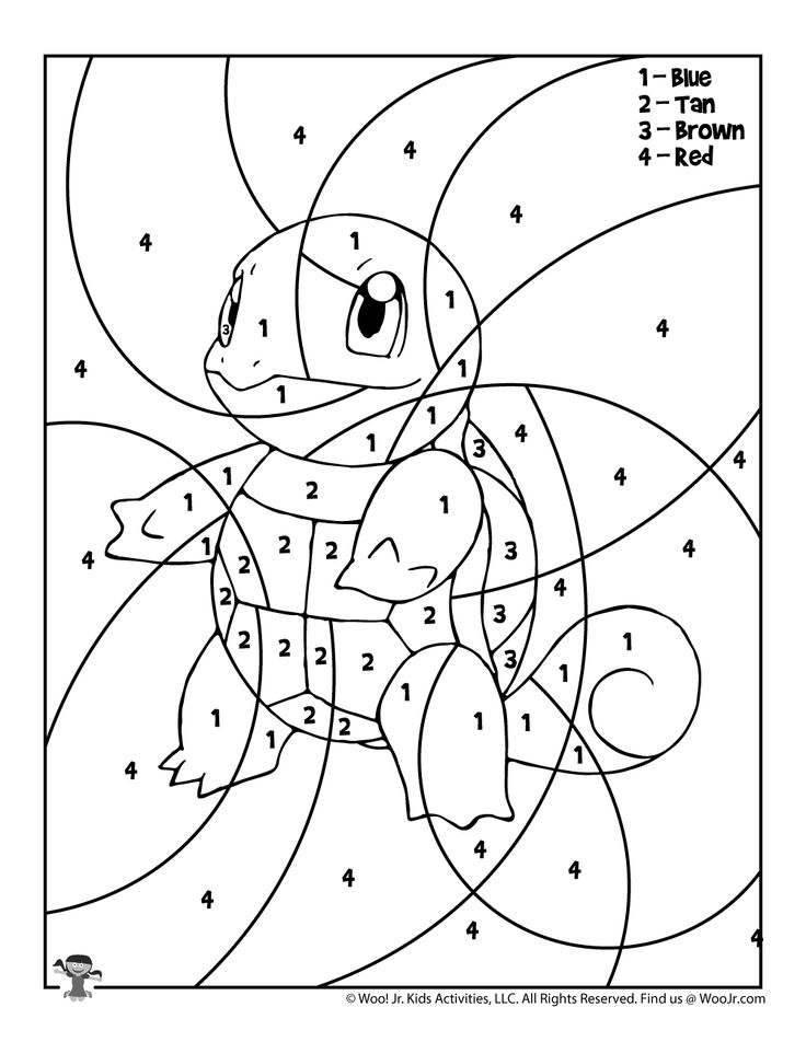 Squirtle pokemon color by number coloring page woo jr kids activities pokemon coloring pages pokemon coloring pokemon craft