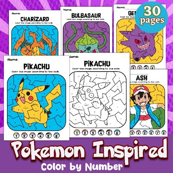 Pokemon color by number pokemon coloring pages early finisher activity