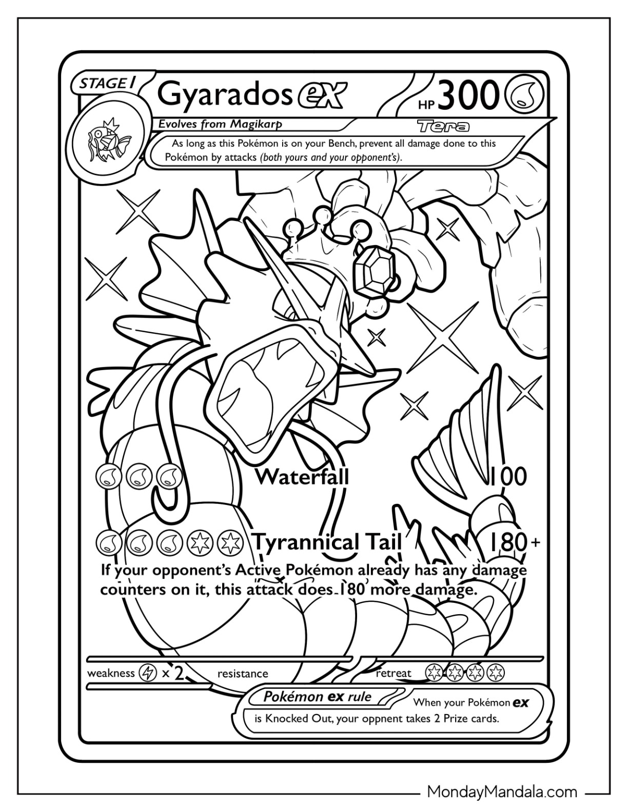 Gyarados coloring pages free pdf printables