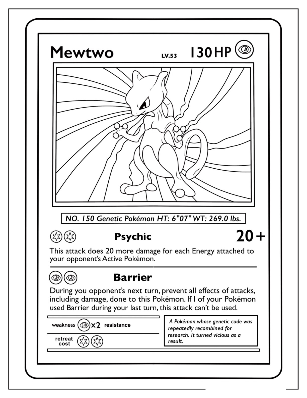 Mewtwo coloring pages by coloringpageswk on