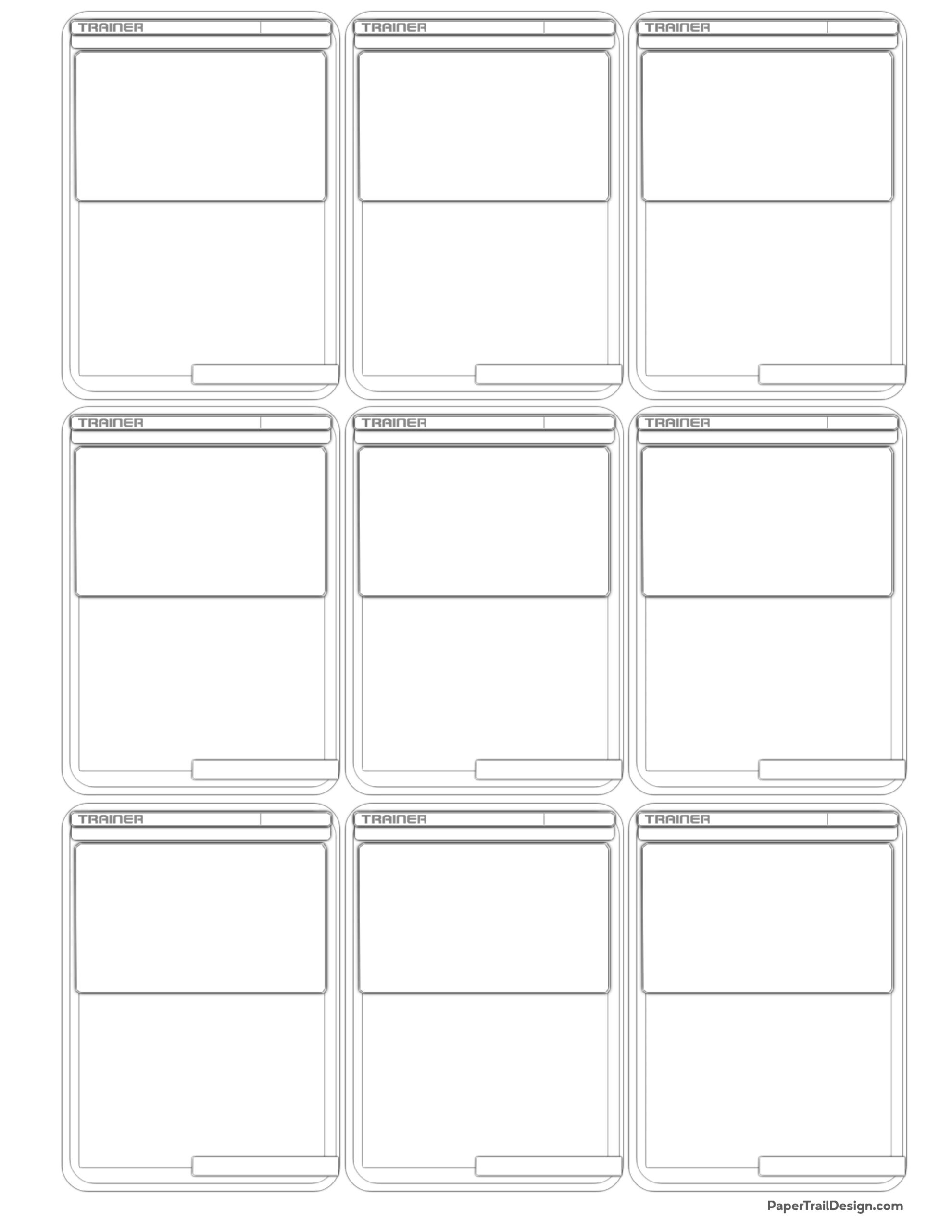 Pokãmon card template free printable