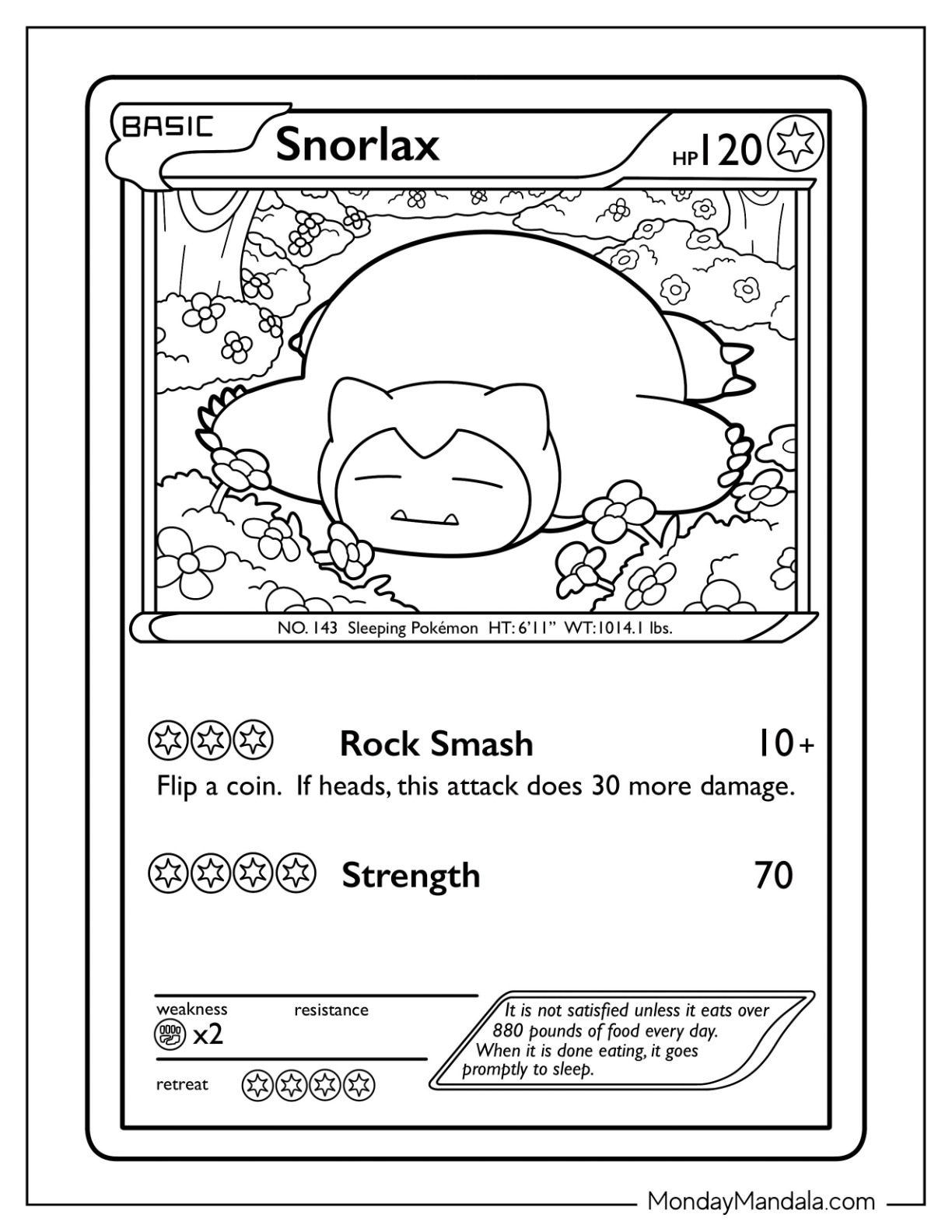 Snorlax coloring pages free pdf printables