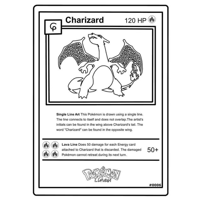 Custom card using single line art bonus charmander rpokemon