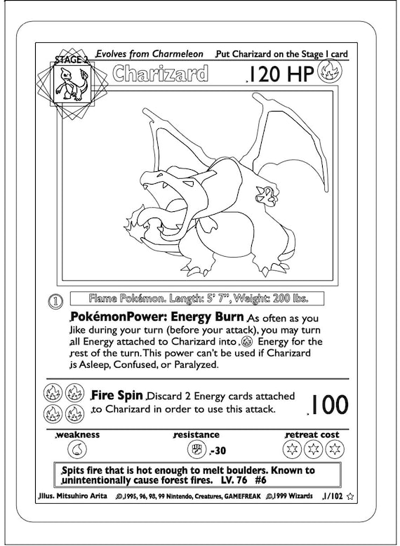 Charizard pokemon card eps file for engraving