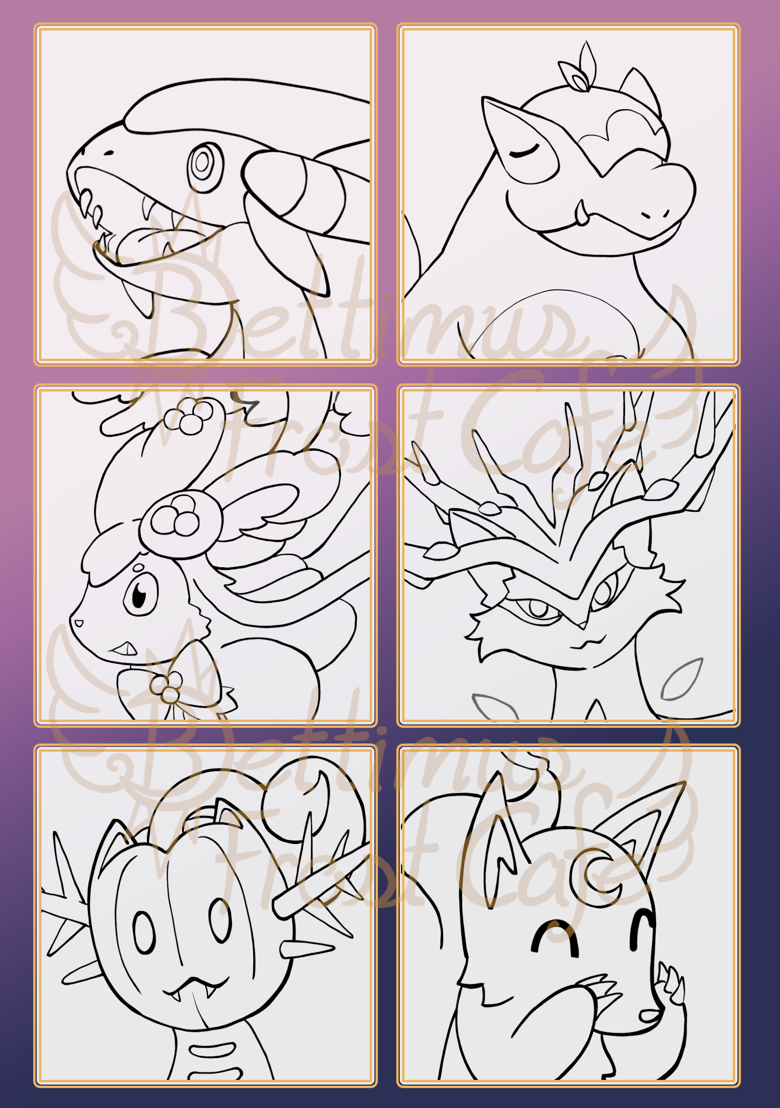 Copy of digital coloring pages bettimons cute creatures