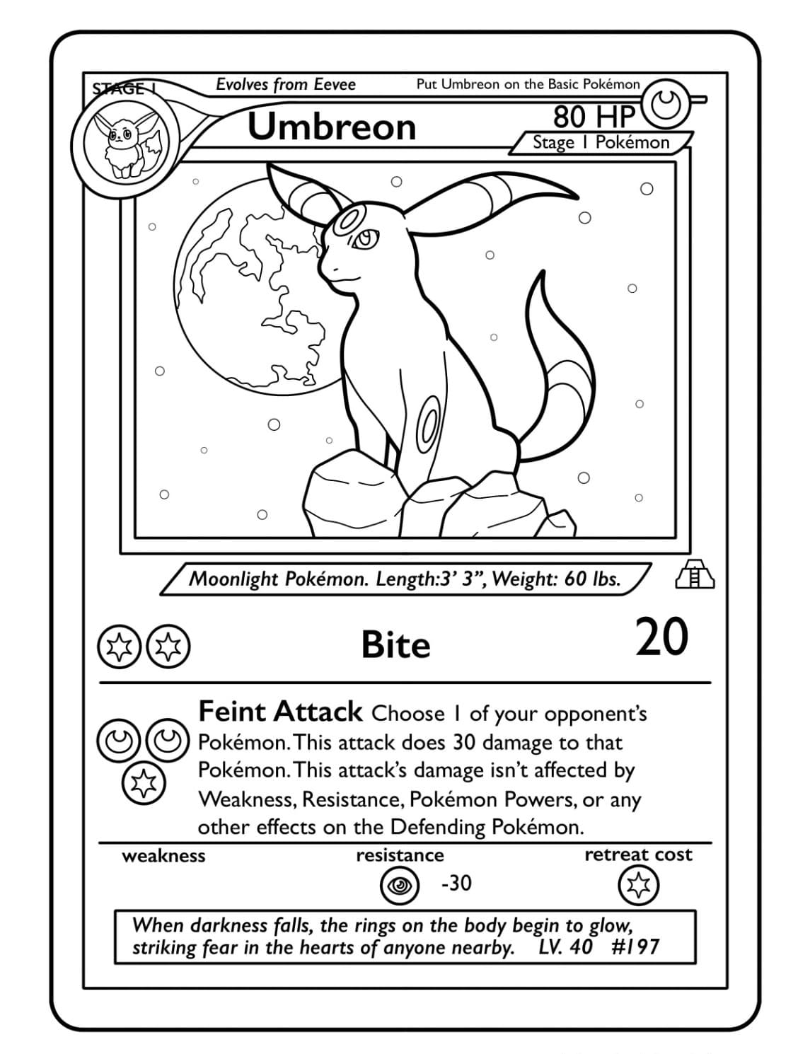 Umbreon coloring pages