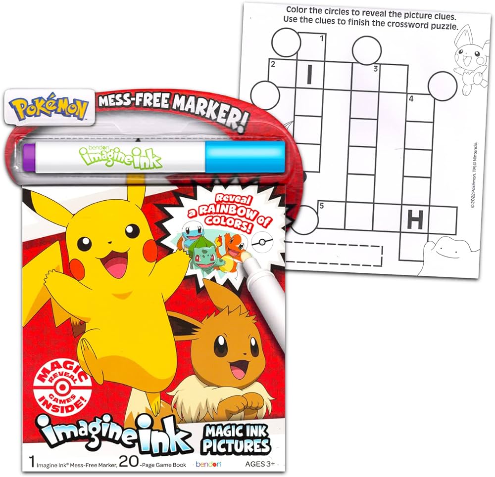 Pokemon imagine ink coloring book set for kids