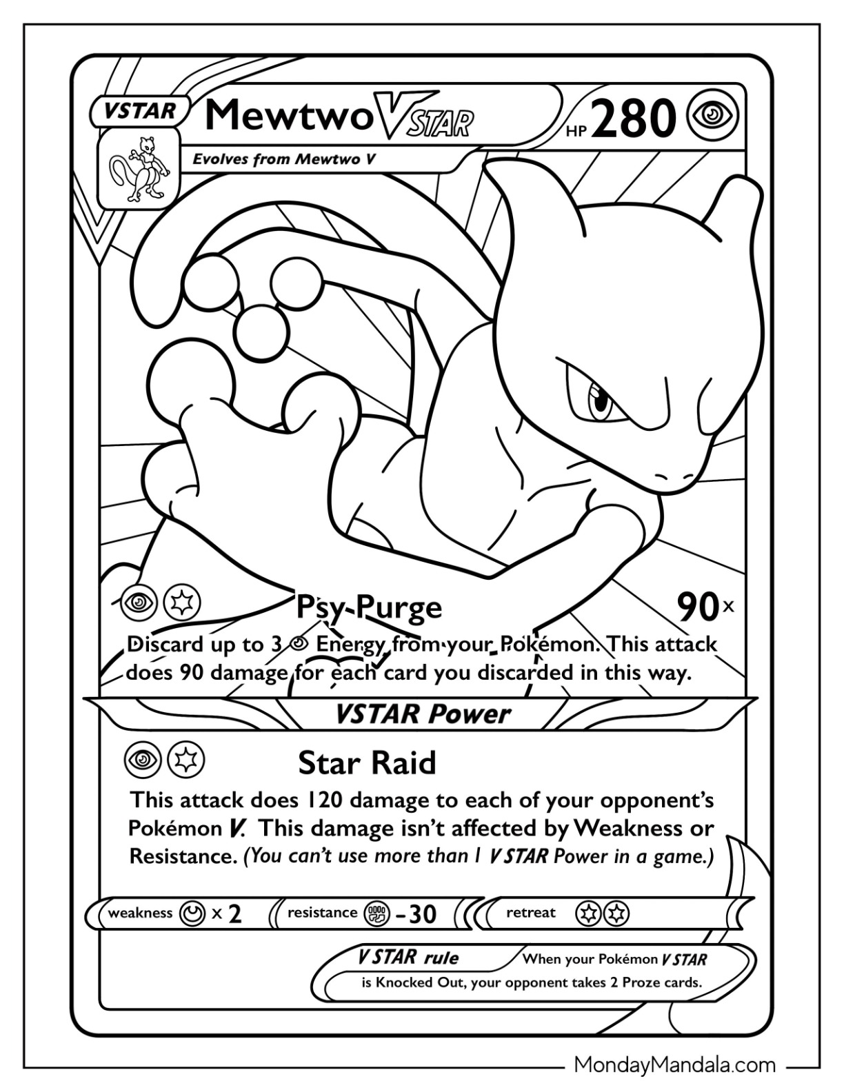 Mewtwo coloring pages free pdf printables