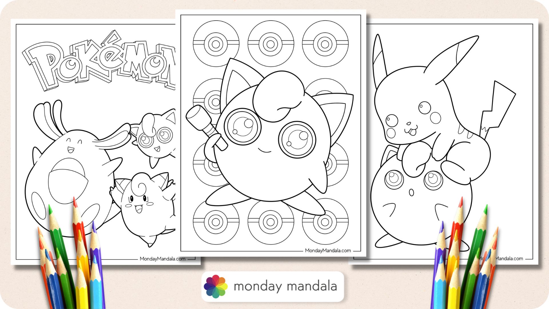 Jigglypuff coloring pages free pdf printables