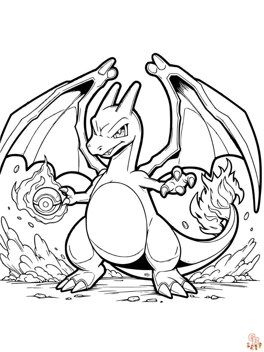 Pokemon coloring pages unleash your creativity with charizard