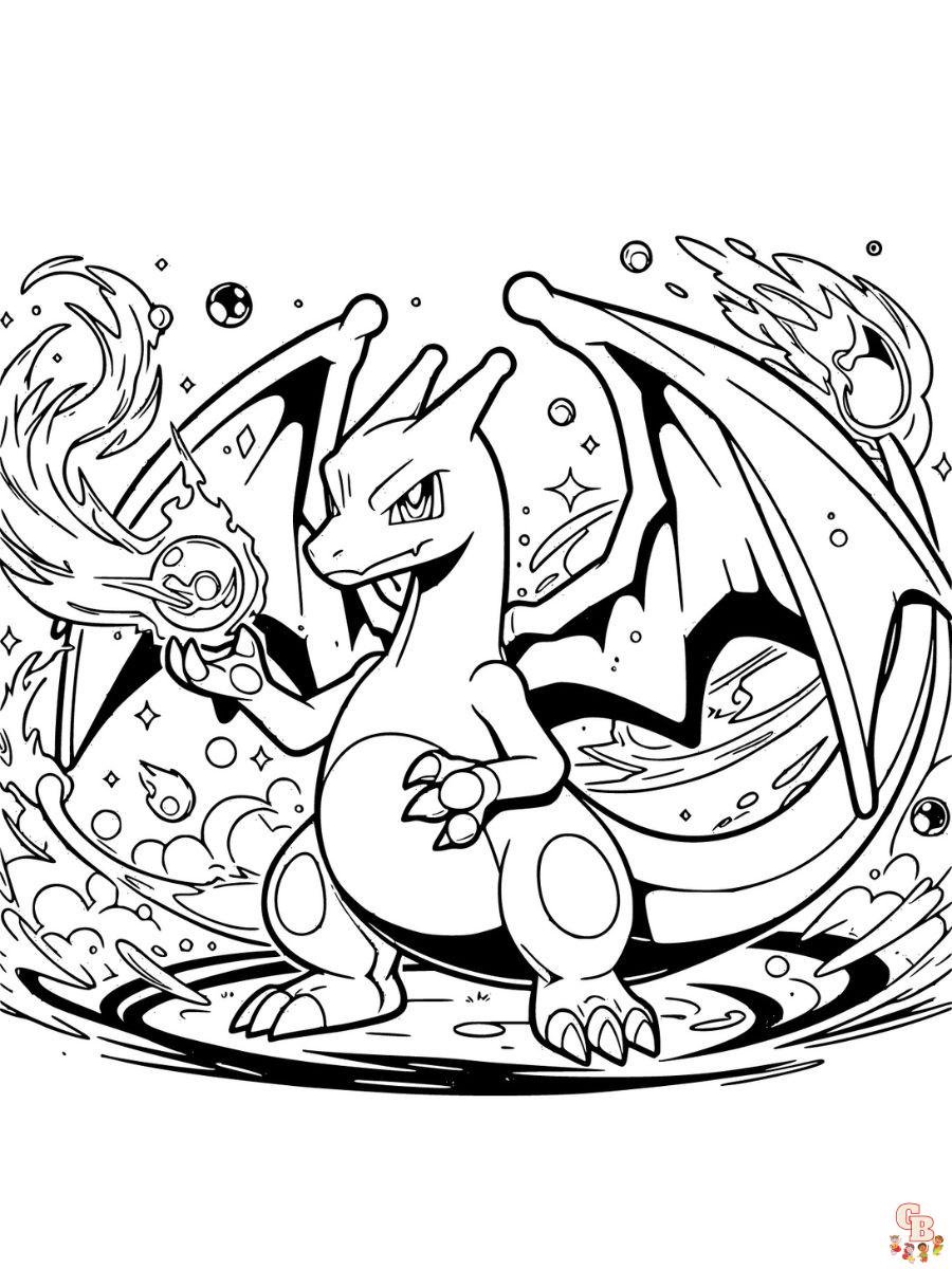 Pokemon coloring pages unleash your creativity with charizard