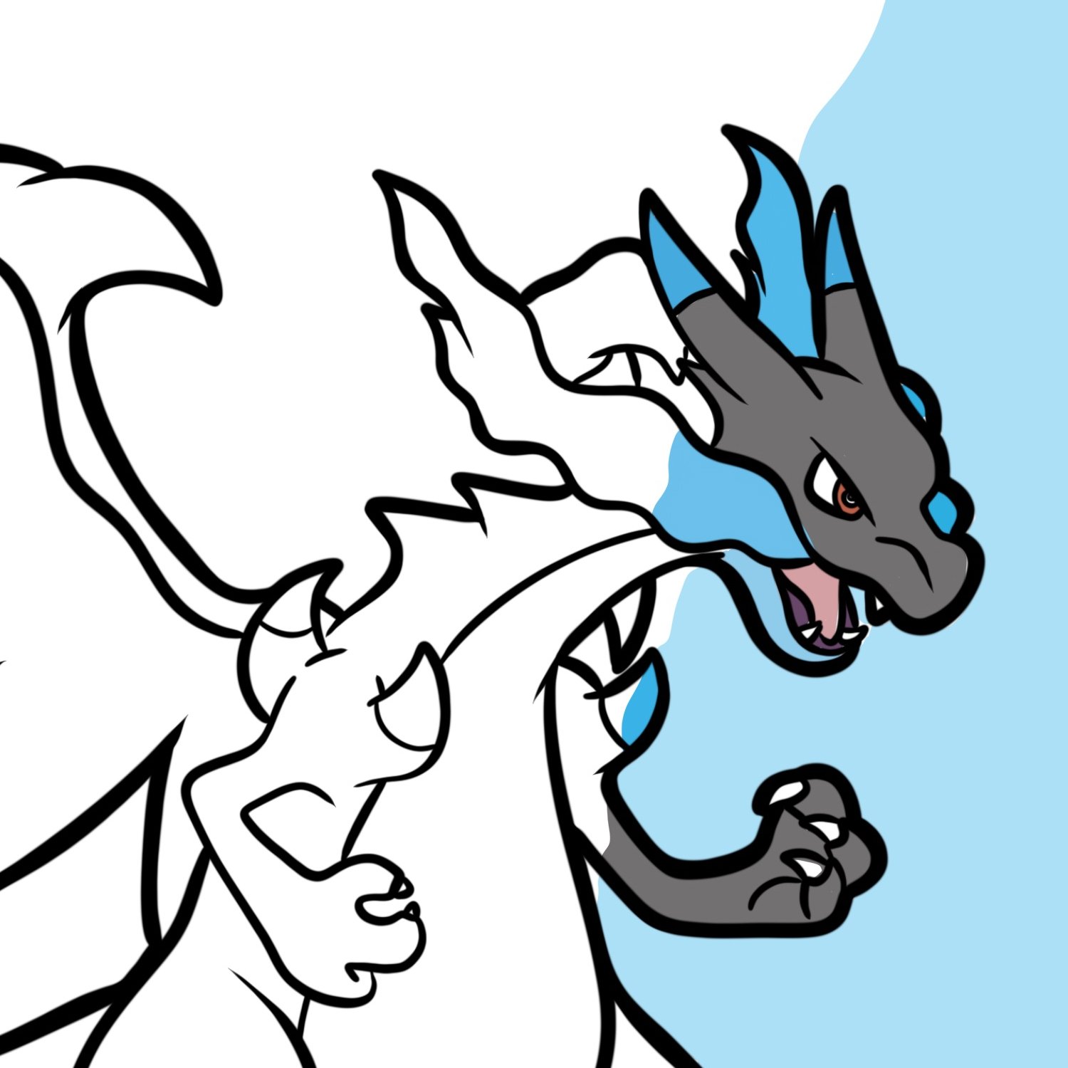 Mega charizard x coloring page