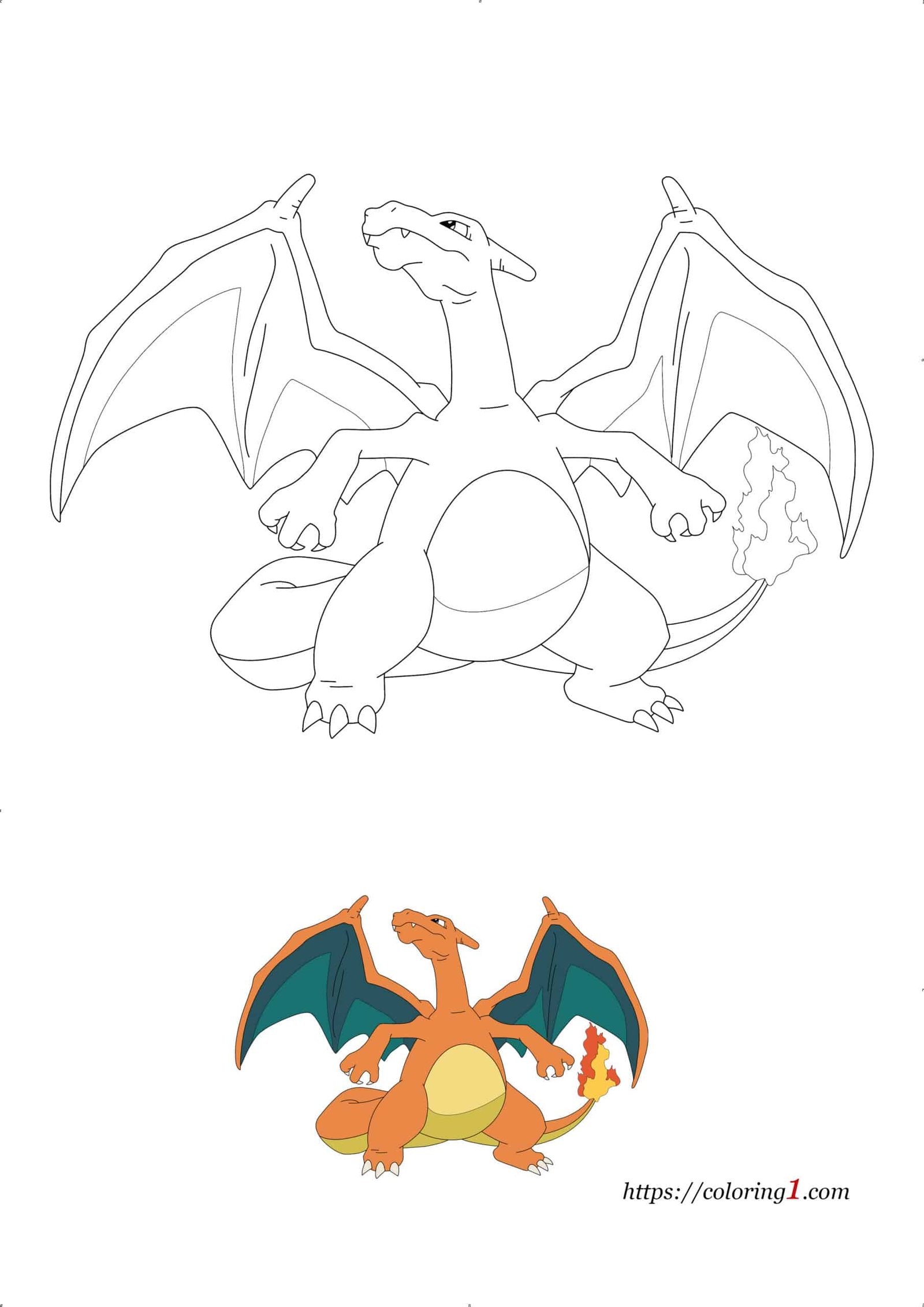 Pokemon charizard coloring pages