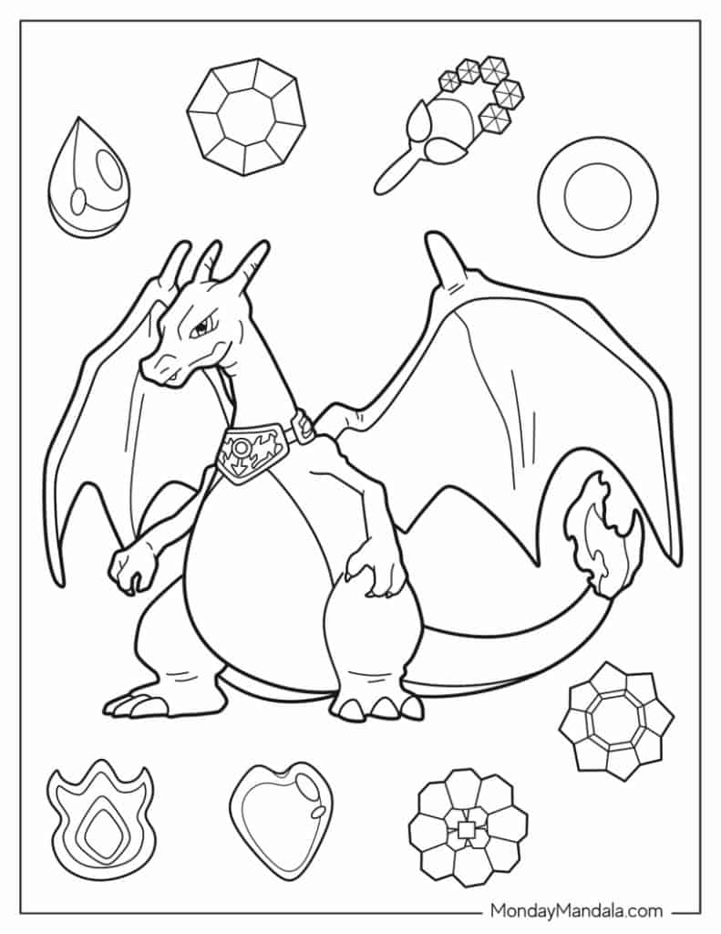 Charizard coloring pages free pdf printables