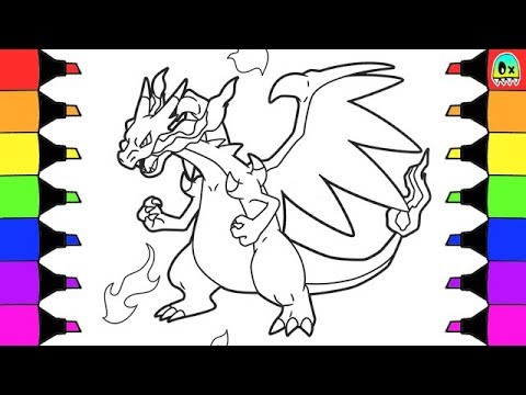 Pokemon coloring pages mega evolution charizard x colouring book fun