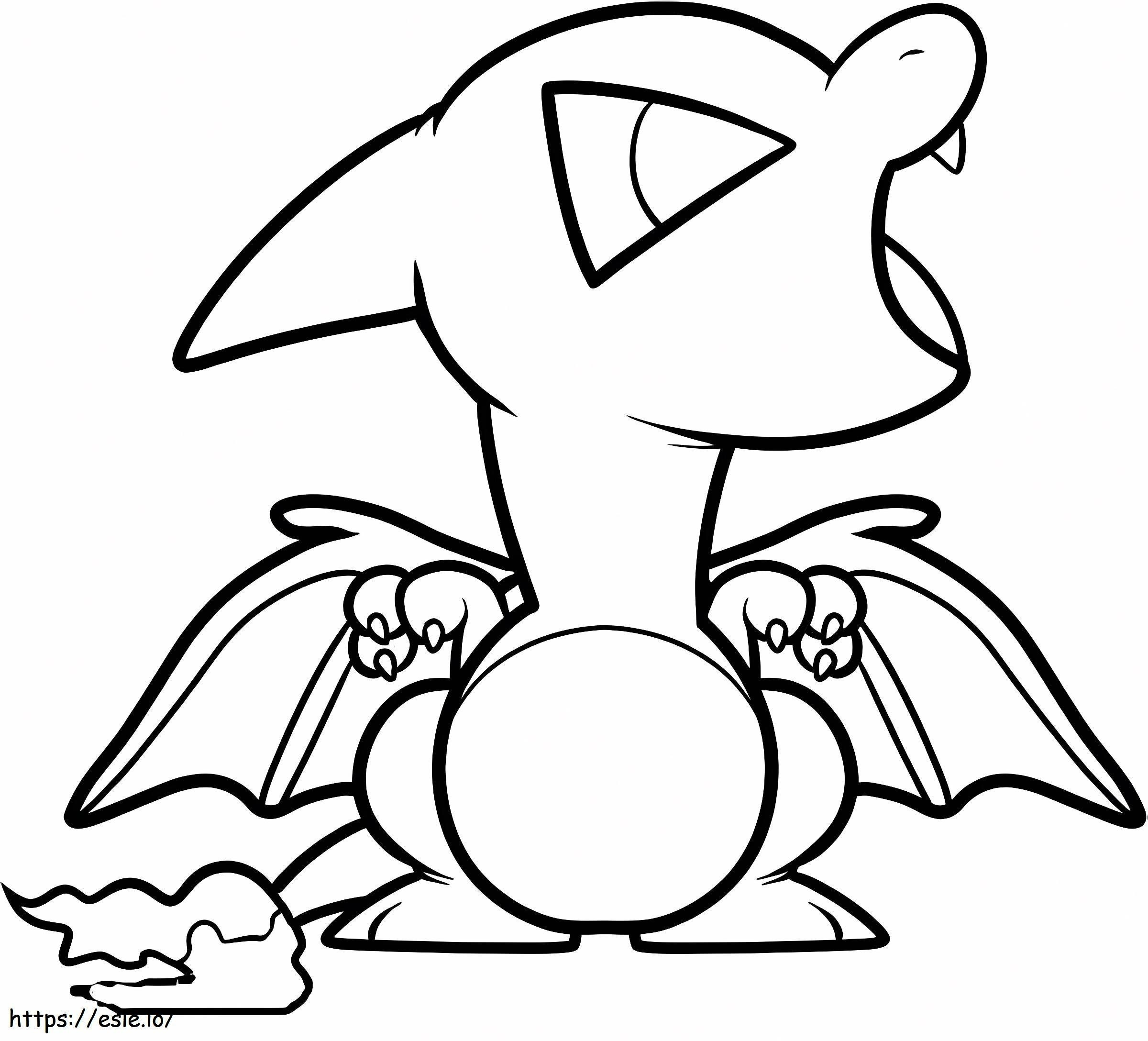 Chibi charizard coloring page