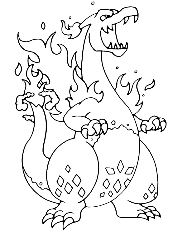 Gigantamax charizard coloring sheet