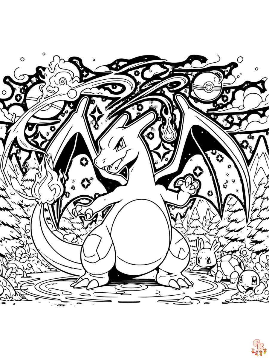 Pokemon coloring pages unleash your creativity with charizard