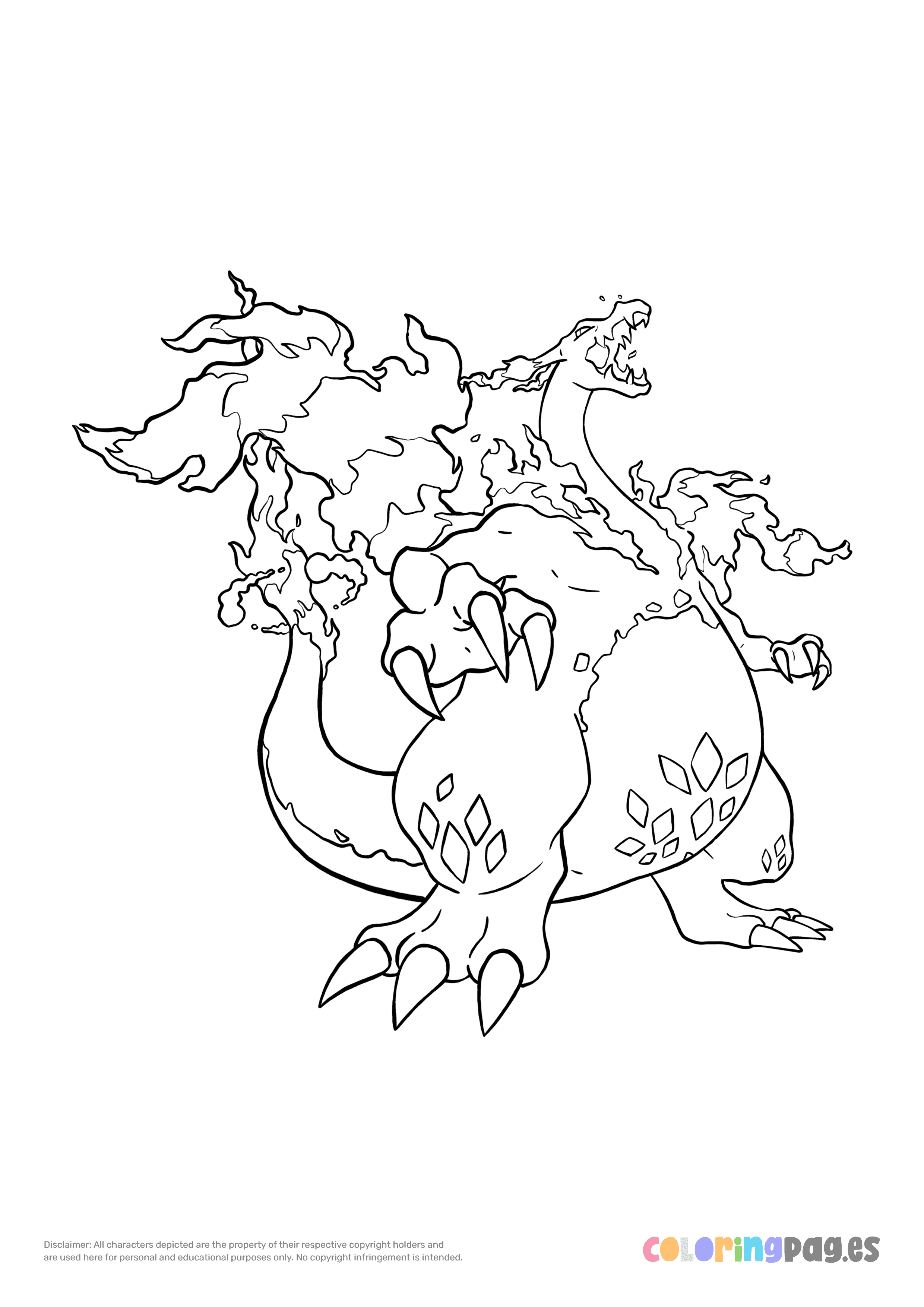 Gigantamax charizard coloring page