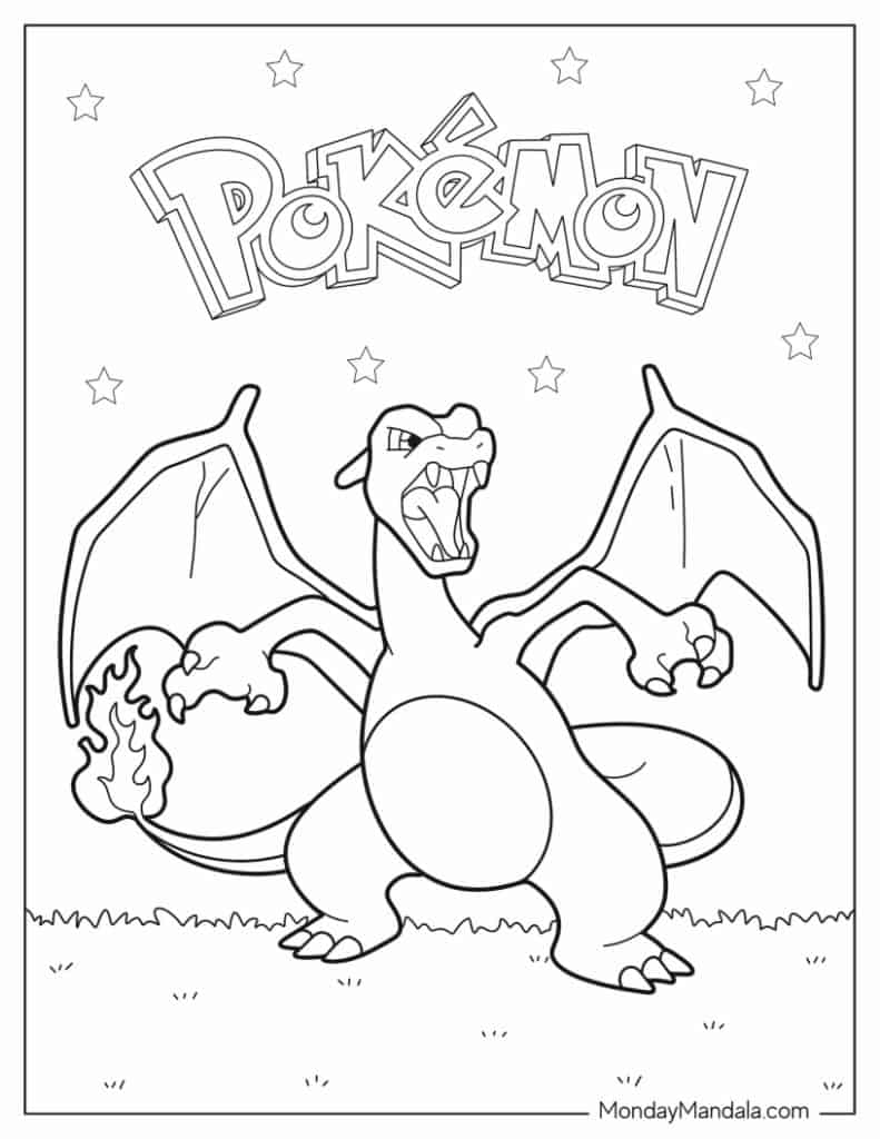 Charizard coloring pages free pdf printables