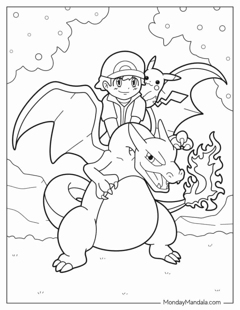 Charizard coloring pages free pdf printables