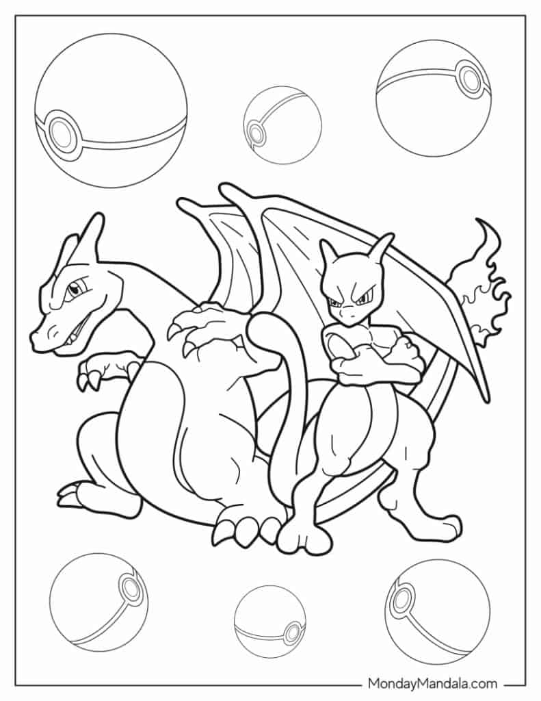 Charizard coloring pages free pdf printables