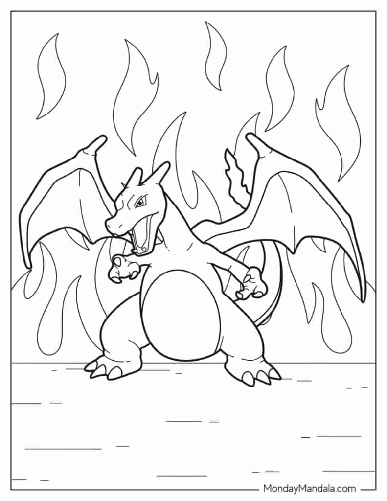 Charizard coloring pages free pdf printables