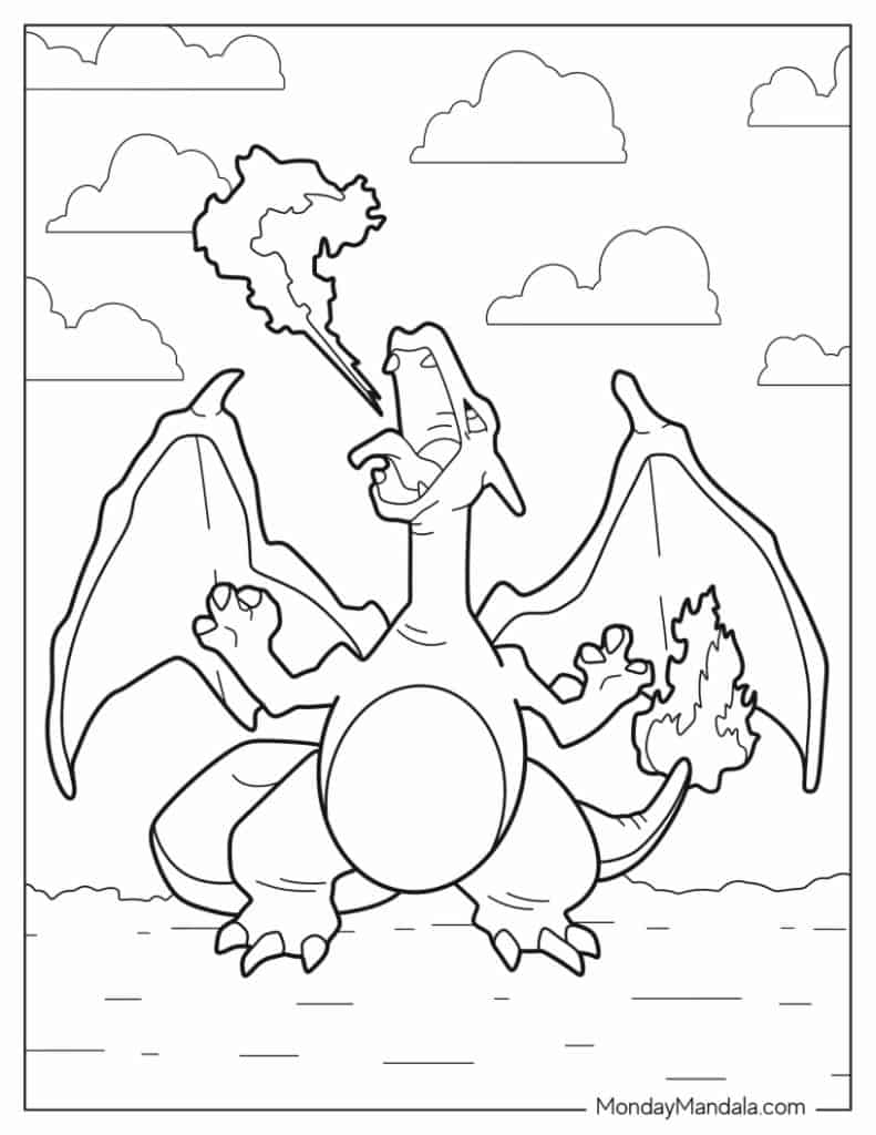 Charizard coloring pages free pdf printables